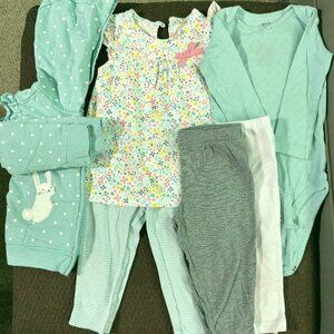 Toddler Girls 18M Mix and Match Set Bunny Hoodie, Tops, Bottoms Carter's, etc